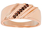 Smoky Quartz Copper Men's Ring .08ctw