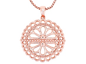 Copper Flower Pendant With Chain