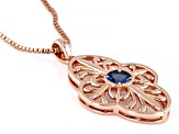 Blue Lab Created Spinel Copper Pendant with Chain 0.81ct