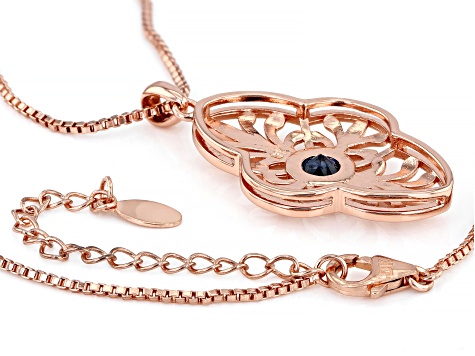 Blue Lab Created Spinel Copper Pendant with Chain 0.81ct