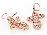 White Mother-of-Pearl Copper Cross Dangle Earrings