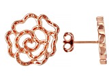 Copper Flower Shape Stud Earrings