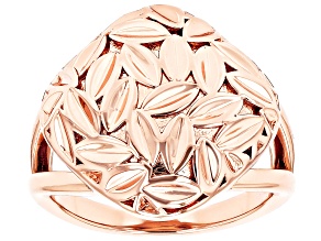 Square Dome Textured Copper Ring