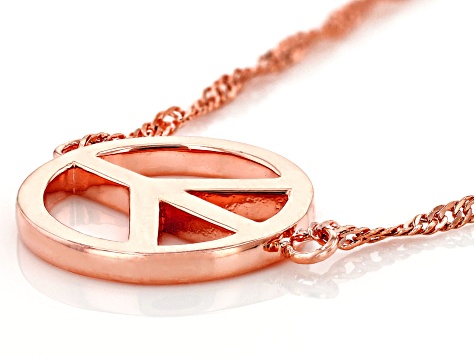 Copper Peace Sign Necklace