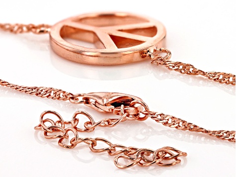 Copper Peace Sign Necklace