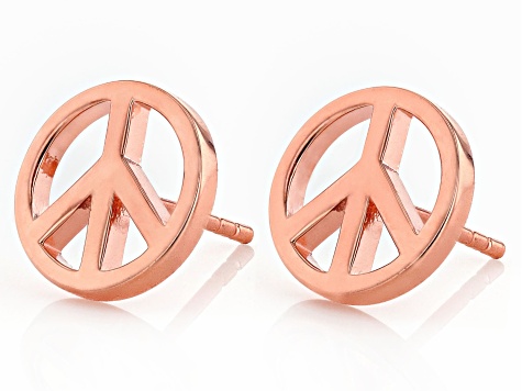 Gold Plated V-Sign Stud Earrings