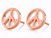 Copper Peace Sign Stud Earrings