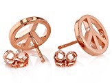 Copper Peace Sign Stud Earrings