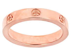 Copper Peace Sign Band Ring
