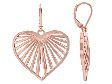 Copper Heart Dangle Earrings