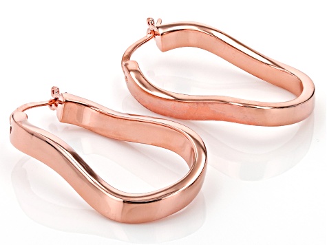 Copper Wavy Hoop Earrings