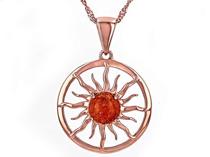 Copper Sun Celestial Necklace with Copper Chain