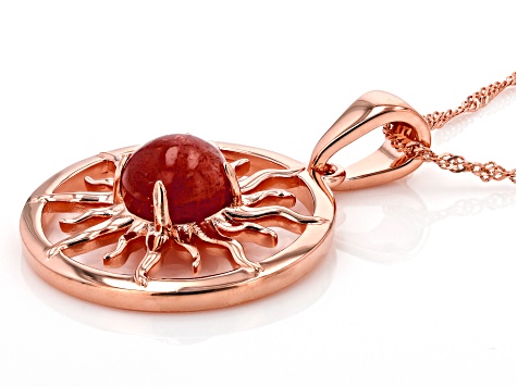 Sunstone Copper Sun Design Pendant With Chain