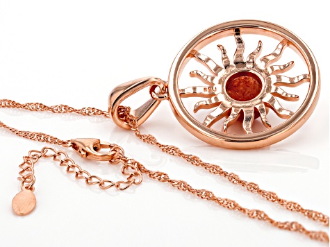 Sunstone Copper Sun Design Pendant With Chain