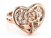 Textured Flower & Heart Copper Ring