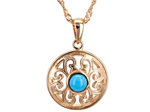 Sleeping Beauty Turquoise Copper Pendant With Chain
