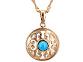 Sleeping Beauty Turquoise Copper Pendant With Chain