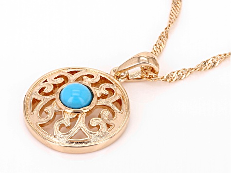 Sleeping Beauty Turquoise Copper Pendant With Chain - TMW221 | JTV.com