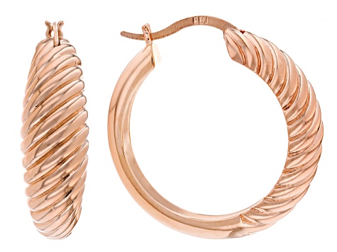 Copper Textured Hoop Earrings