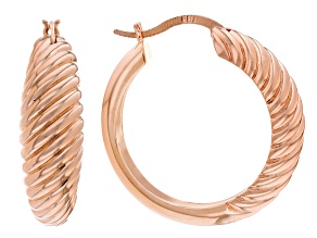 Copper Textured Hoop Earrings