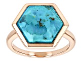 Blue Turquoise Solitaire Copper Ring