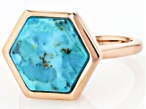 Blue Turquoise Solitaire Copper Ring