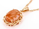 Sunstone Solitaire Copper Pendant With Chain