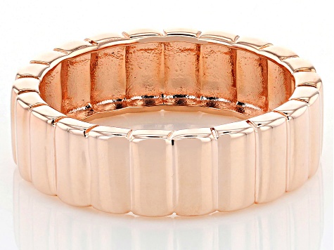 Ribbed Texture Copper Band Ring