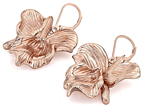 Floral Copper Dangle Earrings