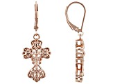 Copper Cross Dangle Earrings