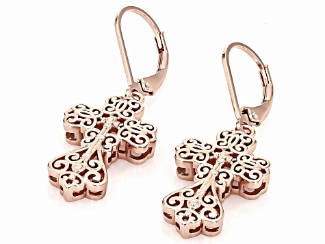 Copper Cross Dangle Earrings