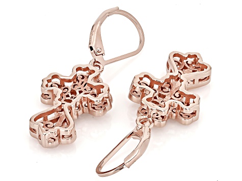 Copper Cross Dangle Earrings