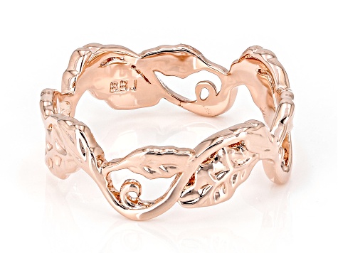 Copper Leaf Band Ring