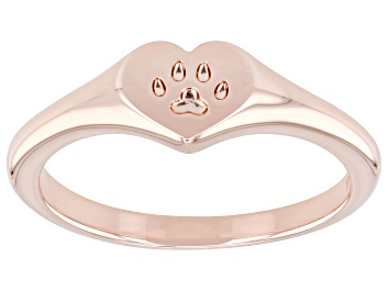 Picture of Copper Paw Print Heart Ring