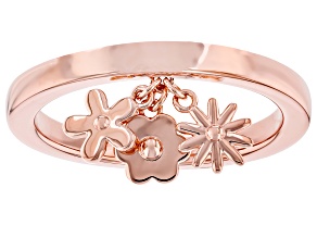 Copper Floral Charm Ring