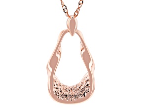 Copper Wavy Texture Pendant With Chain