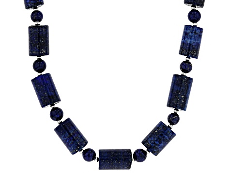 Blue lapis lazuli silver necklace