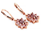 Color Shift Garnet 18k Rose Gold Over Sterling Silver Earrings 1.51ctw