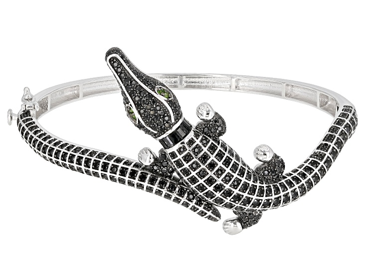 Alligator Mini Logo Heart Latch Bangle Bracelet