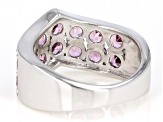 Pink Blush Color Garnet Rhodium Over Silver Ring 2.92ctw