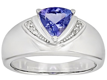 Picture of Blue tanzanite rhodium over silver ring .84ctw