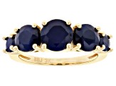 Blue Sapphire 3k Gold Ring 3.37ctw