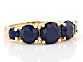 Blue Sapphire 3k Gold Ring 3.37ctw