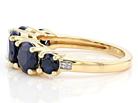 Blue Sapphire 3k Gold Ring 3.37ctw