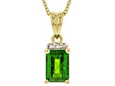 Green Chrome Diopside 3k Gold Pendant With Chain 0.86ctw