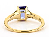 Blue Tanzanite 3K Yellow Gold Ring 0.94ctw