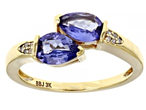 Blue Tanzanite 3K Gold Ring 1.09ctw