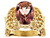 Morganite Color Quartz 18K Yellow Gold Over Sterling Silver Solitaire Ring 5.69ct