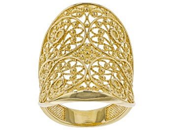 Picture of 18K Yellow Gold Over Sterling Silver Filigree Saddle Ring