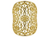 18K Yellow Gold Over Sterling Silver Filigree Saddle Ring
